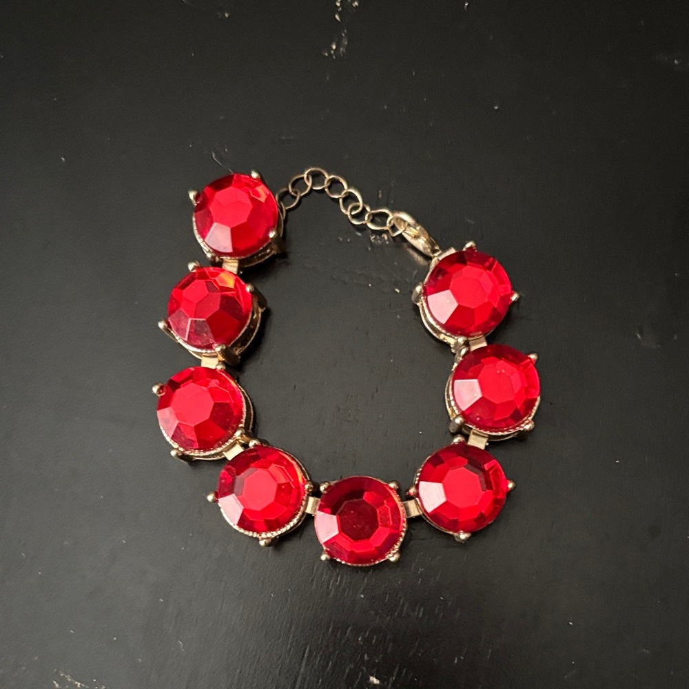 Elegant Red Gemstone Bracelet